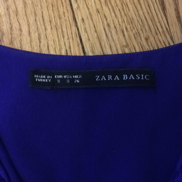 Zara cobalt shift dress w/ macrame fringe neckline - Picture 6 of 6